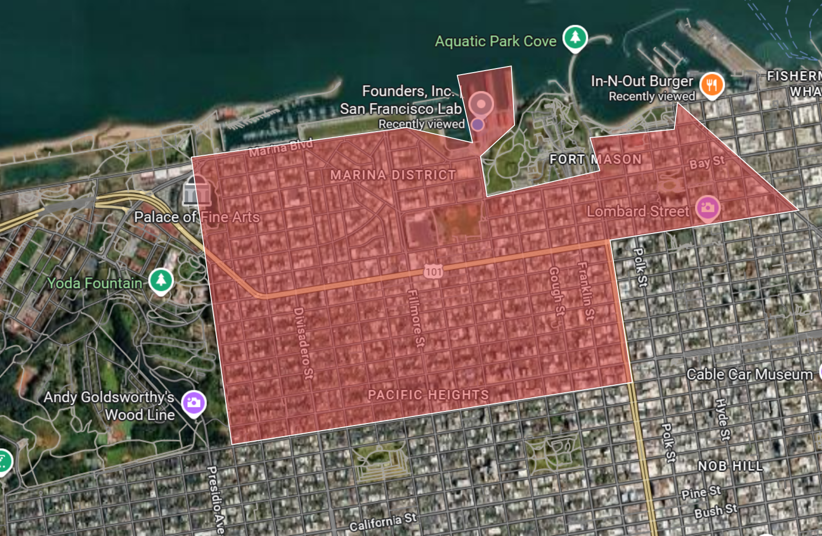 Delivery coverage map